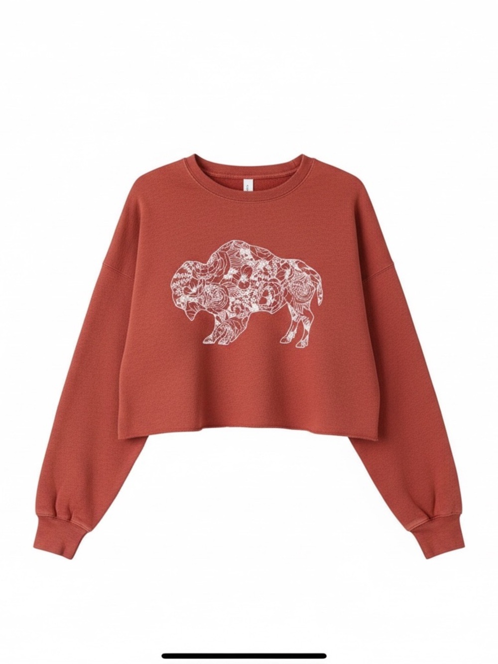 🩵Burnt orange color Buffalo Graphic Crop Top